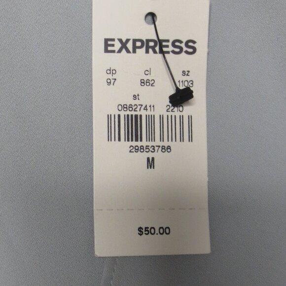 NWT EXPRESS womens BLOUSE gray LIGHTWEIGHT zipper TOP career SIZE M - Picture 4 of 9